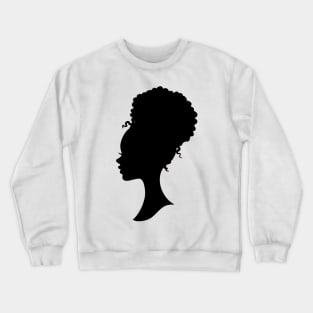 cute curly hair Brown Barbie style silhouette Cute 4c Crewneck Sweatshirt